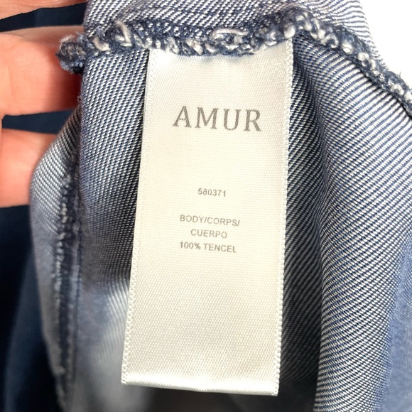 Amur | Emery Denim Ruffled Puff Sleeve Dress 6 - Picture 3 of 8